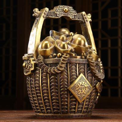 美帮汇铜一桶金摆件元宝如意家居客厅博古架装饰工艺品