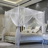 美帮汇廷双层蚊帐1.8m床家用 1.5m三开支架2米加密加厚公主风落地