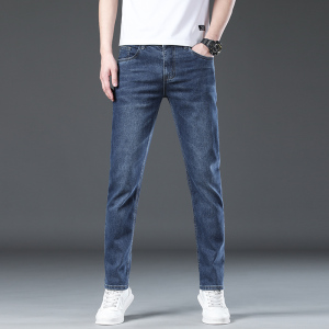 金盾(KIN DON)浅色牛仔裤男直筒修身冬天新款男士纯棉男裤潮牌冬季厚款长裤子