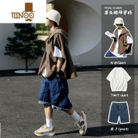 YANXU日系连帽衬衫男生酷帅穿搭套装夏季感搭配一整套防晒马甲背心