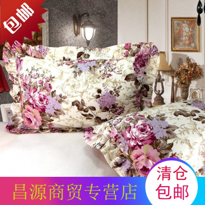 荷叶边全棉枕头套枕皮双面花边单人纯棉拉链式枕套一对装