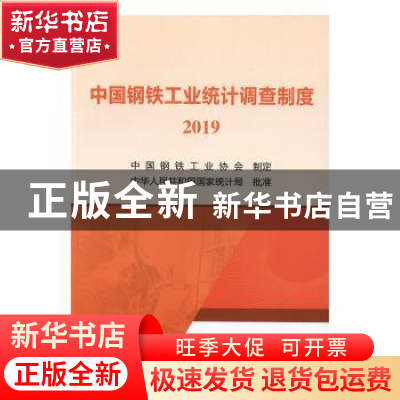 正版 中国钢铁工业统计调查制度 2019 中国钢铁工业协会 冶金工业