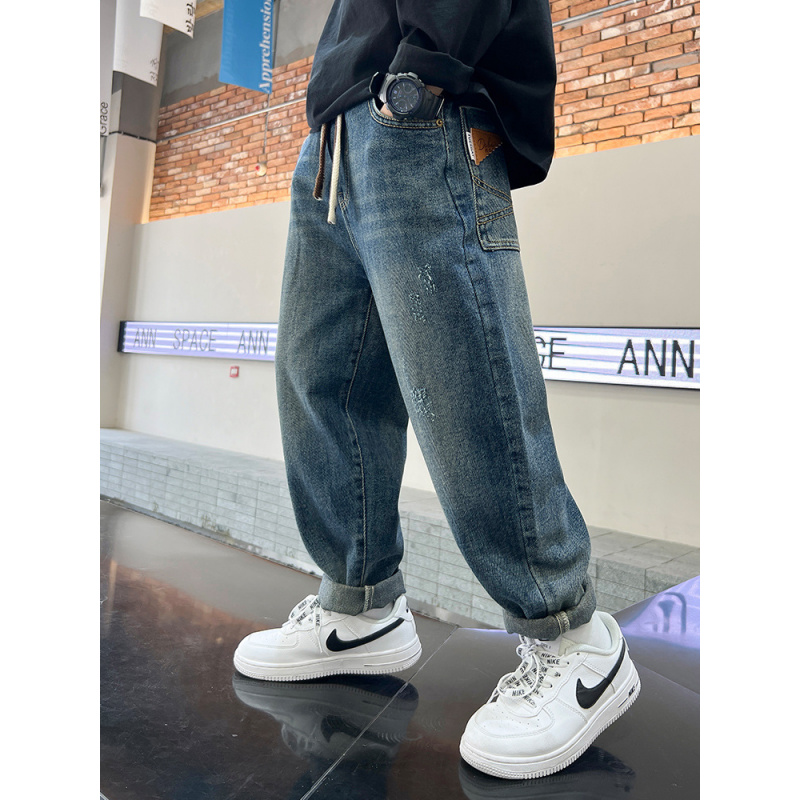 儿童装男童春装裤子春秋款2026新款男孩中大童牛仔裤春季休闲长裤