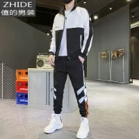 SUNTEK春秋休闲套装男青少年高中初中学生外套潮流帅气男孩运动服两件套夹克