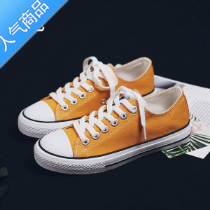 SUNTEK低帮白色帆布鞋女鞋小白鞋韩版透气休闲平底鞋板学生鞋子秋