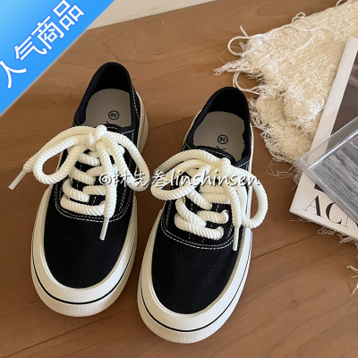 SUNTEK林先叁 韩版小众帆布鞋女2023夏季新款透气学生百搭配裙子小白鞋