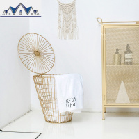 北欧铁艺家用大号带盖脏衣篮衣服收纳筐 欧式简约脏衣篓 三维工匠收纳篮