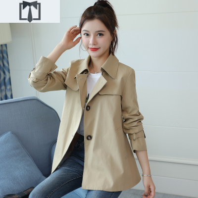 SUNTEK2020秋季新款风衣女短款小个子韩版时尚宽松休闲春秋女士外套洋气风衣