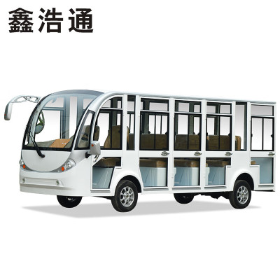 鑫浩通观光车四轮电动班车营院学校工厂摆渡车五排14座看房车封闭式