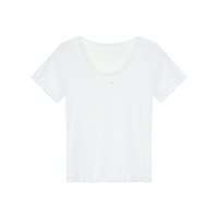 甜辣风蝴蝶结蕾丝边针织T恤女装夏季修身显瘦短款内搭打底衫