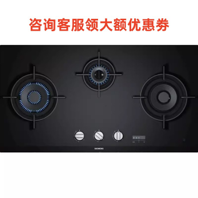 西门子 ER9PM331MQ 燃气灶 三眼灶 玻璃面板(上海专用)蒸饭柜
