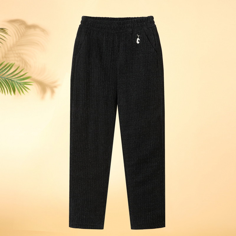 新款加绒妈妈裤短绒毛中老年女士休闲裤大码宽松保暖冬装长裤子女