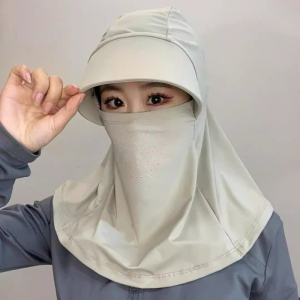 新款防晒帽女夏护颈遮阳帽子防晒护脸骑车太阳帽防紫外线面罩一体