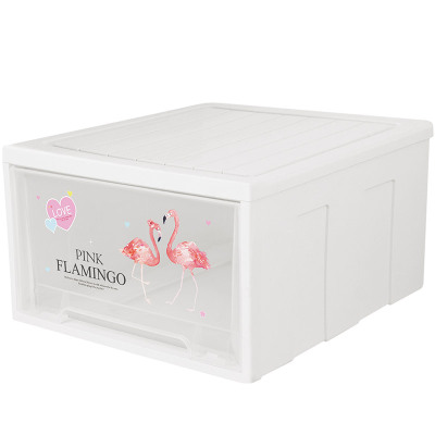 JEKO&JEKO火烈鸟系列塑料宝宝大号儿童衣柜收纳盒抽屉柜储物柜整理收纳箱抽屉式收纳柜1只装SWB-5462