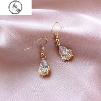 项链女潮网红法式浪漫水晶水滴锁骨链简约气质女百搭微镶工艺短链 JiMi