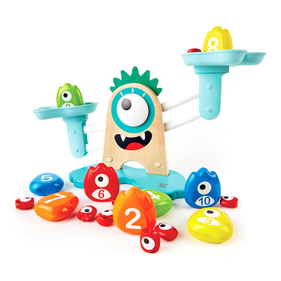 Hape大眼怪数字天平3-6岁加减数字认知天秤早教亲子互动天秤stem玩具男孩女孩小孩幼儿园礼物益智附赠收纳袋
