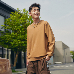 361°运动卫衣男新款男士纯色抓毛套头卫衣宽松休闲上衣女