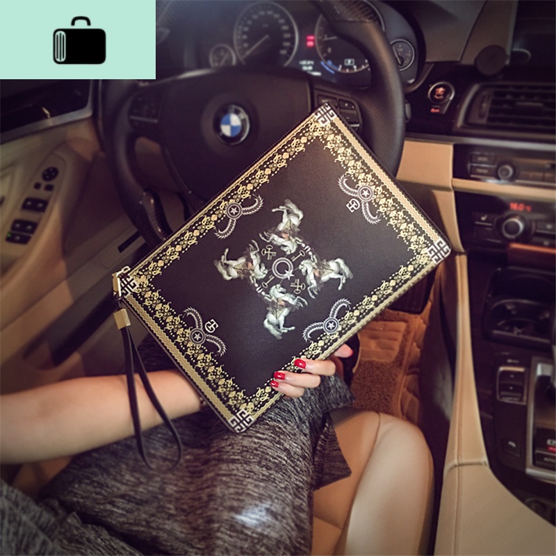 时尚男女手拿包韩版男包新款手抓包 休闲手包潮男街头小包信封包NEW LAKE男士手拿包