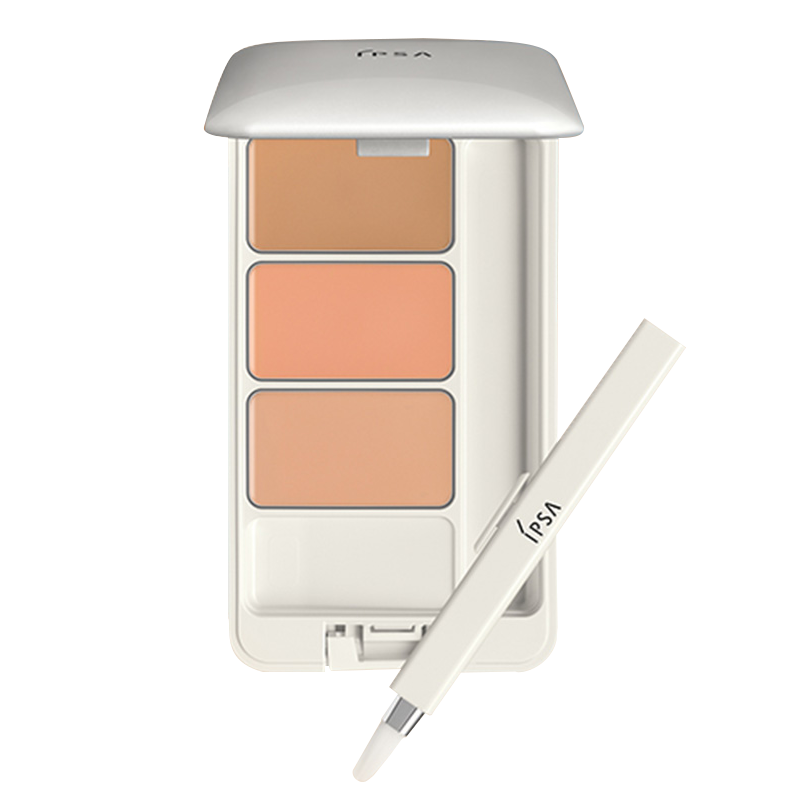 ipsa茵芙莎三色遮瑕膏遮黑眼圈痘印痘痘斑点雀斑瑕疵盘粉底/遮瑕