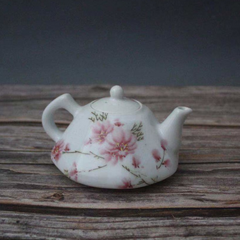美帮汇景德镇仿古陶瓷1962年水点桃花茶壶家居装饰展柜摆件功夫茶