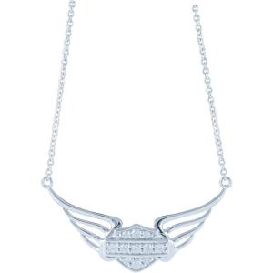 Harley Davidson女款镶水晶翅膀项链 时尚闪耀个性饰品 initial