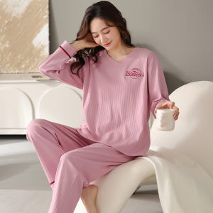2025年新款睡衣女士秋冬款棉质长袖可爱卡通大码可外穿家居服套装
