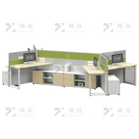 臻远 ZYGW-136屏风工作卡位职员桌办公桌 异型六人位