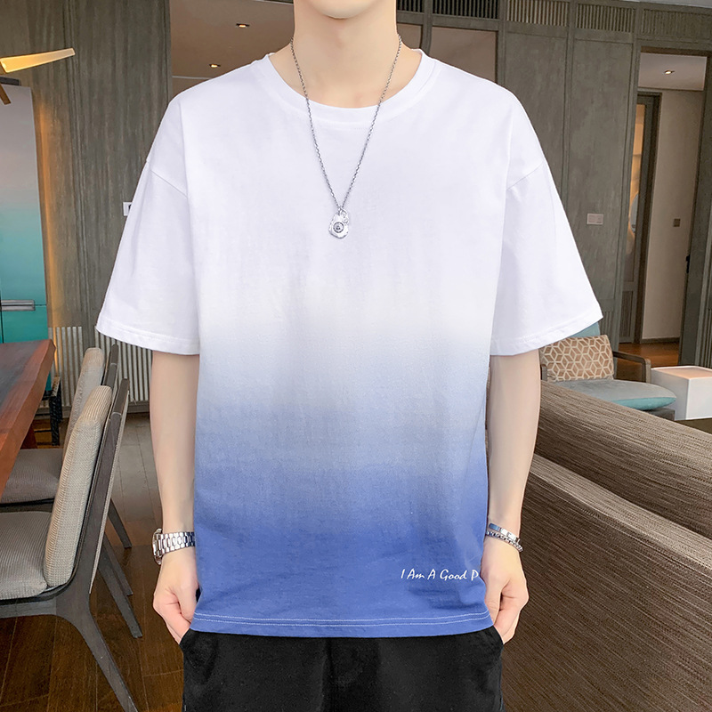 短袖T恤男夏季长袖新款潮流体恤港风宽松大码青春五分袖
