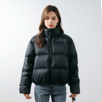 新款冬季小个子纯色面包服加厚羽绒服女保暖白鸭绒外套