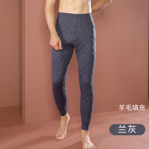 男士加厚绗缝羊毛保暖裤男款加绒加肥加大冬季高腰东北棉裤中老年