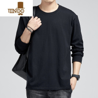 YANXU长袖T恤男270g打底衫厚实白色宽松内搭体恤不透点