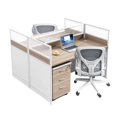 铭威盾职员办公桌椅组合简约现代屏风卡座工位隔断式财务工位桌子双人位+活动柜+椅