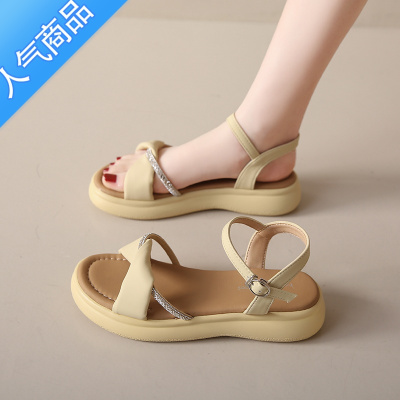 SUNTEK孕妇凉鞋女2023年新款夏季外穿绝美精致凉拖鞋配裙子软底百搭