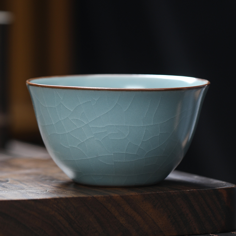 MULTIPOTENT功夫茶杯陶瓷主人杯个人品茗杯汝窑玉脂青古韵杯伴手礼盒