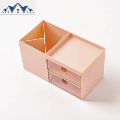 创意笔筒收纳盒ins办公室桌面杂物整理盒学生简约抽屉式文具收纳B 三维工匠