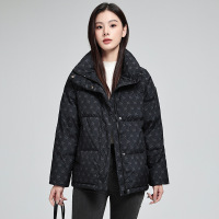 棉衣女短款2024冬季新款韩版显瘦加厚印花立领百搭棉祅棉服女外套
