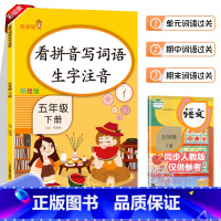 5下-看拼音写词语 小学通用 [正版]乐学熊小学生看拼音写词语生字注音一二三四五六年级上下册语文专项训练彩绘版同步训练题