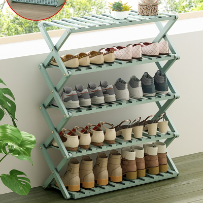  鞋架家用室内好看简易门口卧室宿舍收纳阿斯卡利可折叠免安装楠竹鞋柜