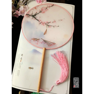 多买多减中国风古风半透团扇故宫廷跳舞蹈扇子工艺扇汉服礼品扇三维工匠华枝春满