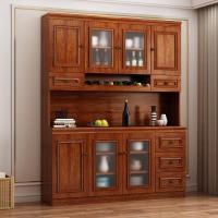 森美人餐边柜实木色酒柜新中式茶水柜厨房现代简约碗橱美式轻奢储物边柜