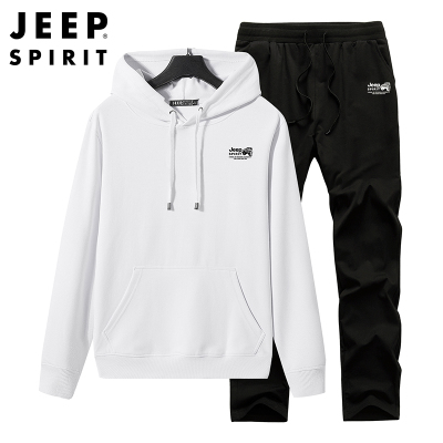 JEEPSPIRIT吉普春秋卫衣运动套装男2020新款连帽卫衣套装长袖套头衫长裤子秋衣潮