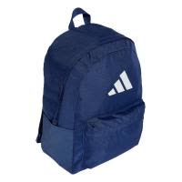 adidas经典三杠标识休闲双肩包L防水运动包男女通用可调节护肩蓝