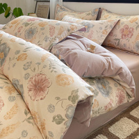 A类秋冬全棉磨毛床上四件套纯棉加厚床单被罩学生宿舍三件套床笠4_497