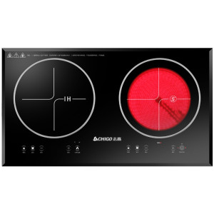 志高(CHIGO) 嵌入式电磁炉双灶电陶炉家用套装镶嵌式 台式双头炉大功率不挑锅电池炉 店长推荐 适合多种尺寸款