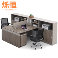 烁恒 简易办公桌 1.5m双人位+柜椅 套