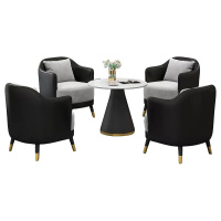 班龙会客桌一桌四椅 黑色套