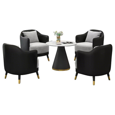 班龙会客桌一桌四椅 黑色套