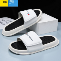 聚范潮牌拖鞋男夏季外穿沙滩男士魔术贴软底网红潮流踩屎感防滑一字拖