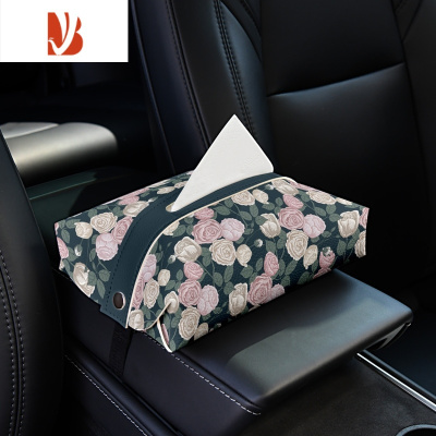 三维工匠美式轻奢风车载纸巾盒汽车创意椅背纸巾包车内扶手箱多纸抽盒 多用皮革抽纸盒-美式轻奢风5