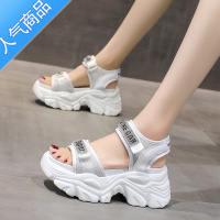 SUNTEK老爹运动凉鞋女2023年新款夏季小个子增高厚底轻便松糕休闲沙滩鞋